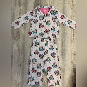 Disney Minnie Mouse Kids Pajama Set - Pink and White